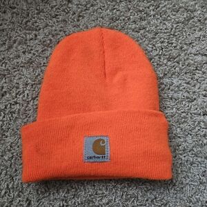 Carhartt Kids Youth Neon Bright Orange Beanie Hat Hunting